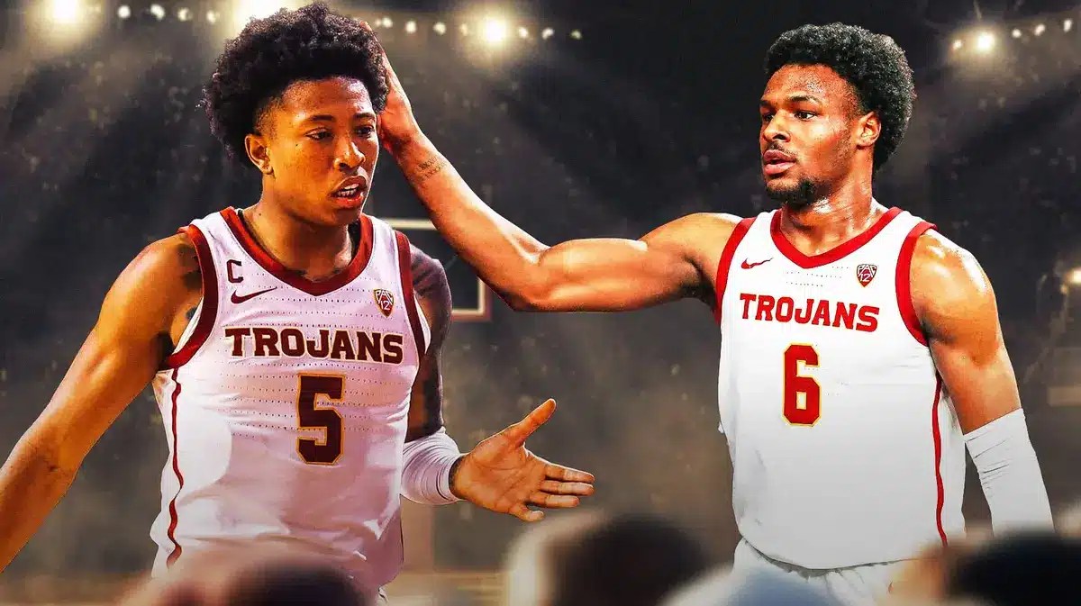 USC basketball players Boogie Ellis and Bronny James
