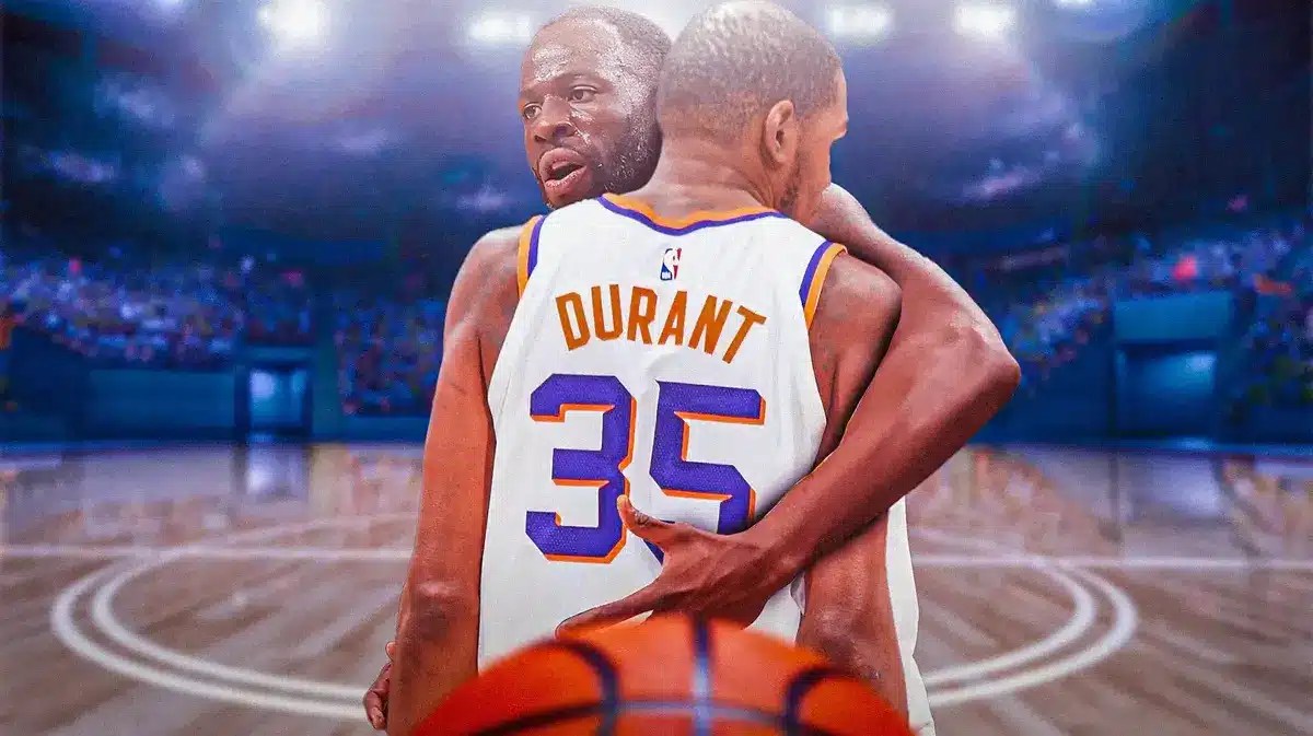 Warriors' Draymond Green hugging Suns' Kevin Durant