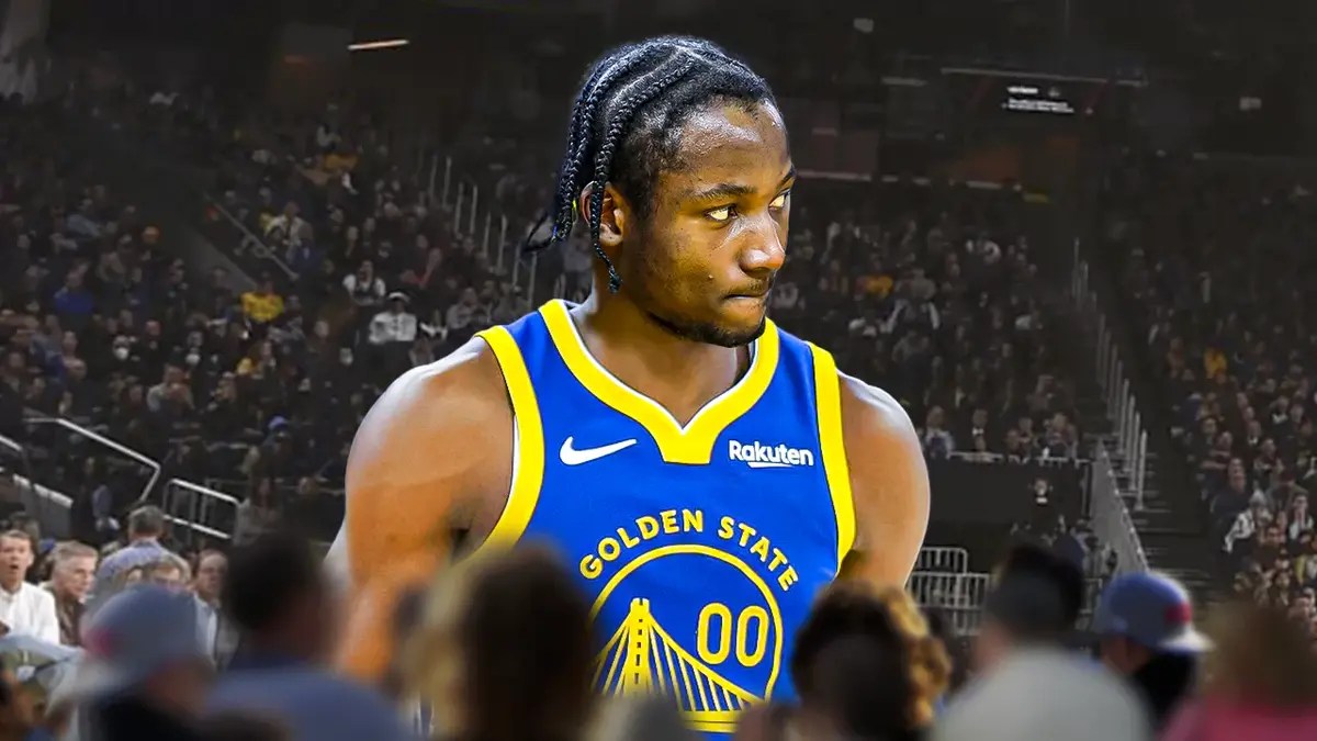 Golden State Warriors' forward Jonathan Kuminga with frustrated face