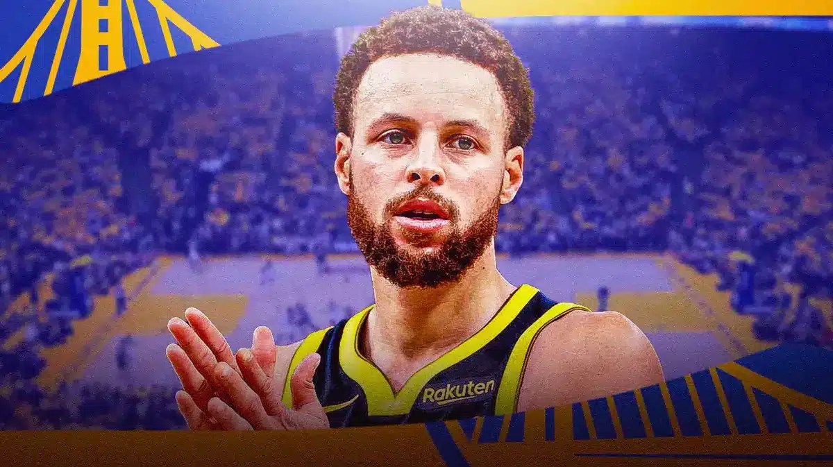 Golden State Warriors superstar Stephen Curry with serious look on face