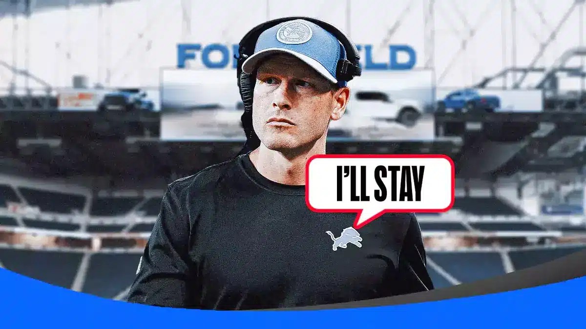 Ben Johnon, OC for Lions saying, "I'll stay."