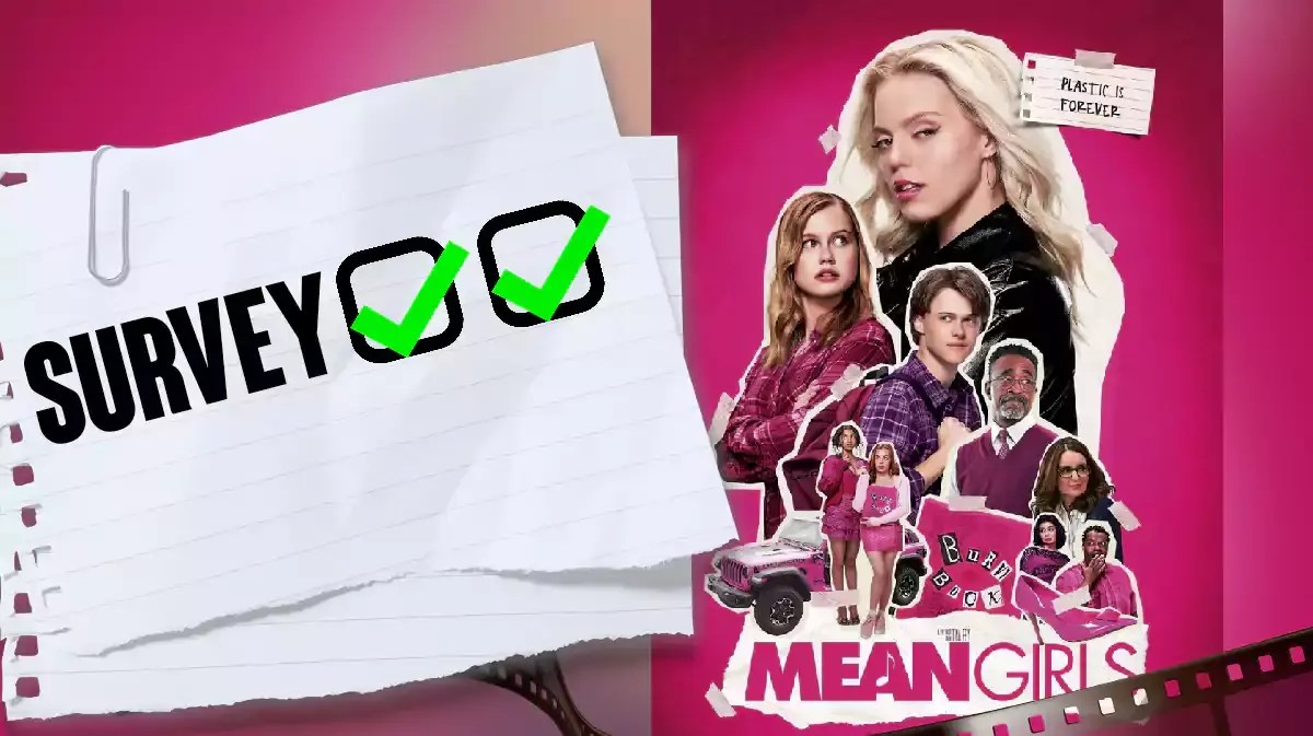 Survey next to Mean Girls poster.