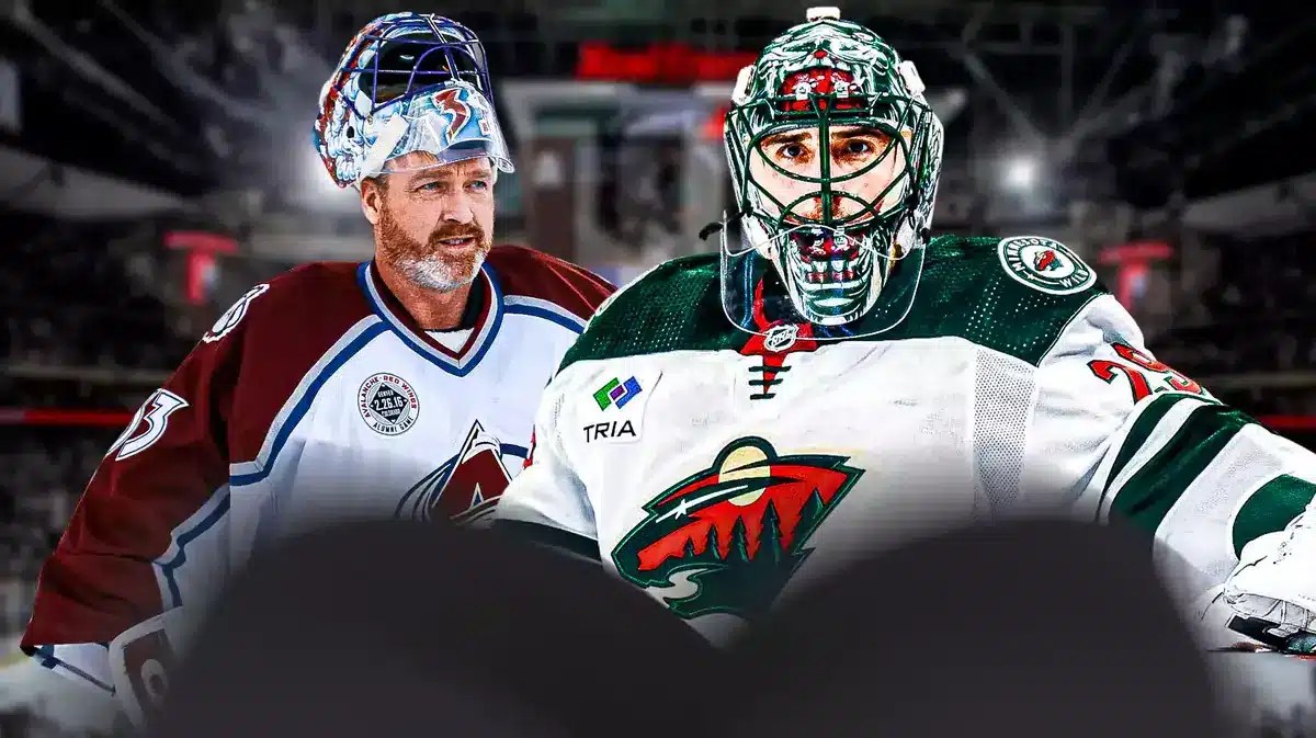 Wild star Marc-Andre Fleury with Patrick Roy.