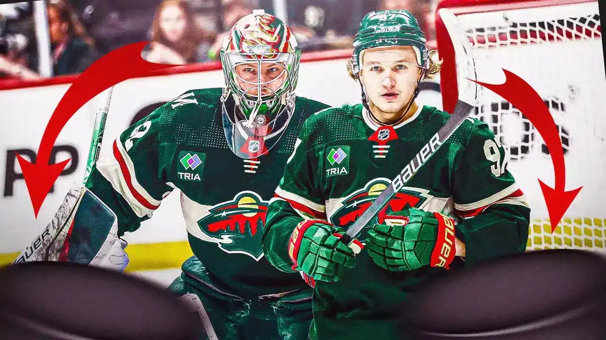 Kirill Kaprizov next to Filip Gustavsson (Minnesota Wild)