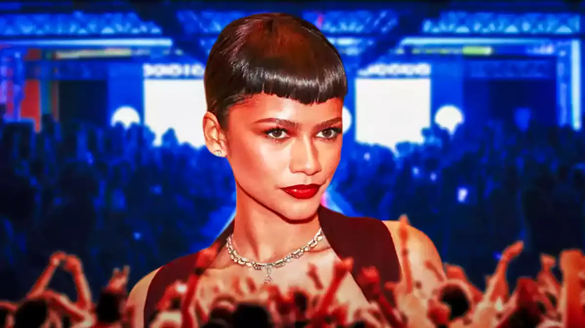Zendaya showing off her new look and hairstyle at the Fendi fashion show in Paris