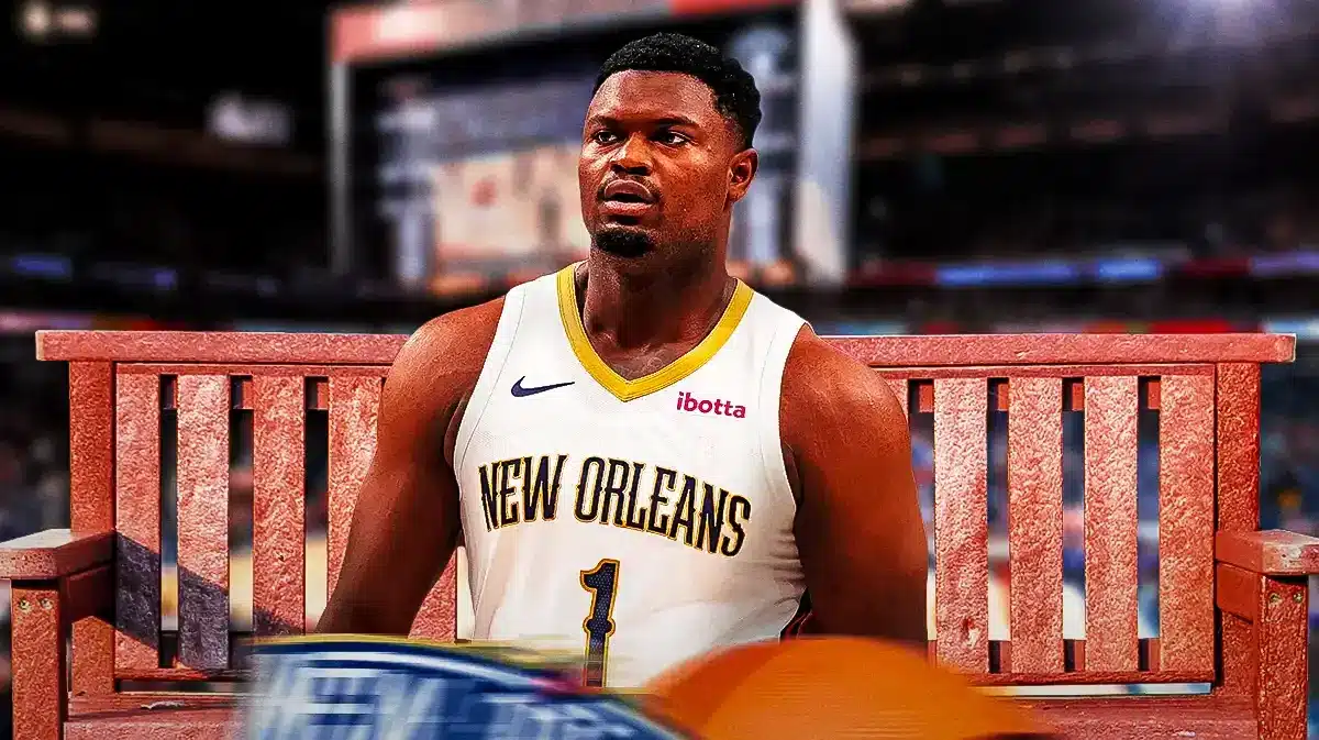 Pelicans forward Zion Williamson on the bench