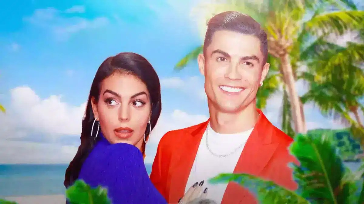 Cristiano Ronaldo and Georgina Rodriguez together on a beach