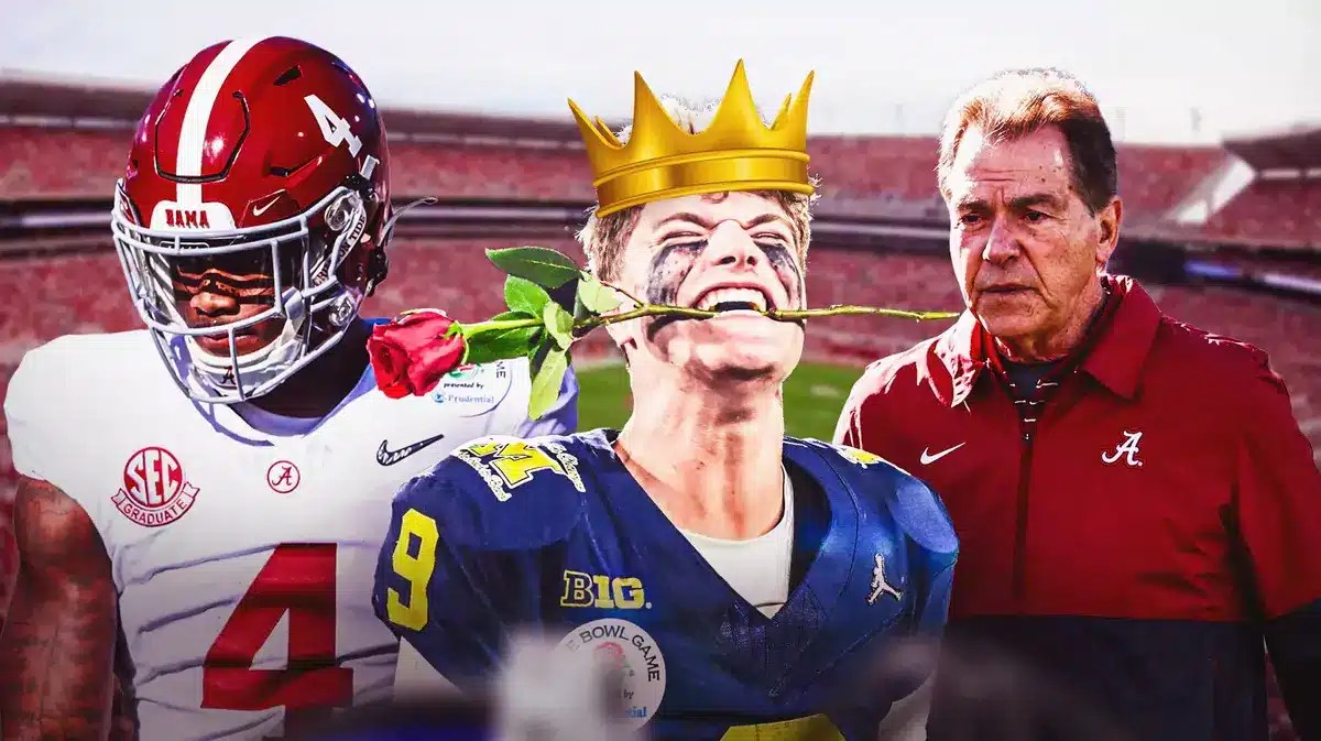 Alabama football Nick Saban and Jalen Milroe amid Rose Bowl loss to Michigan