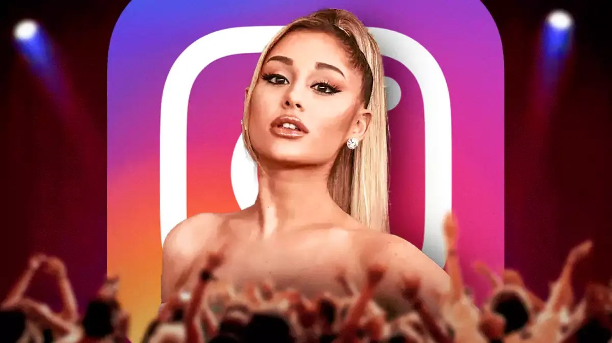 Ariana Grande with Instagram logo