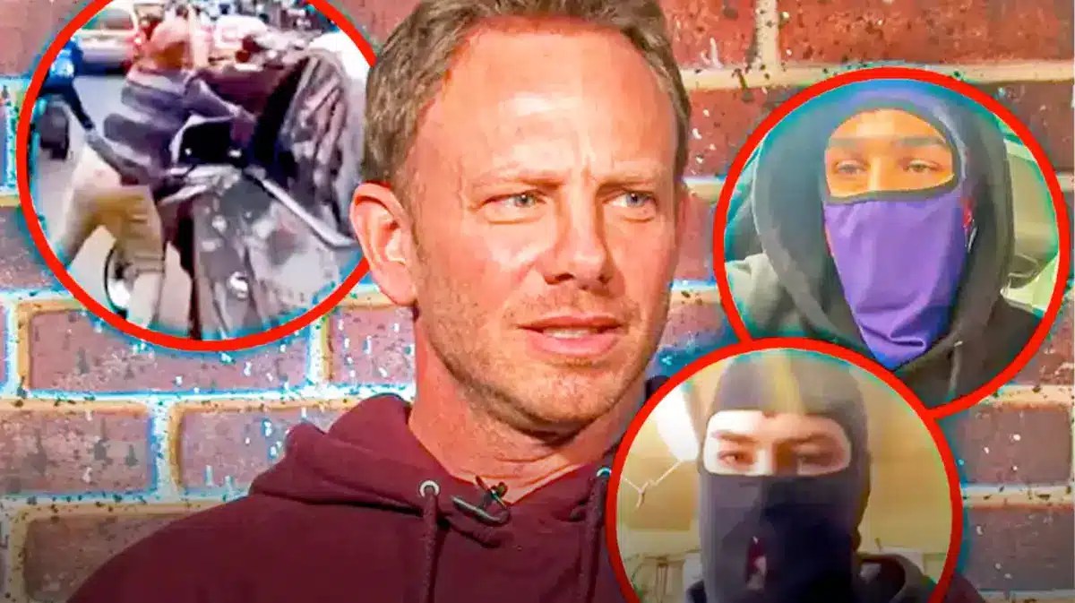 Ian Ziering with bikers.