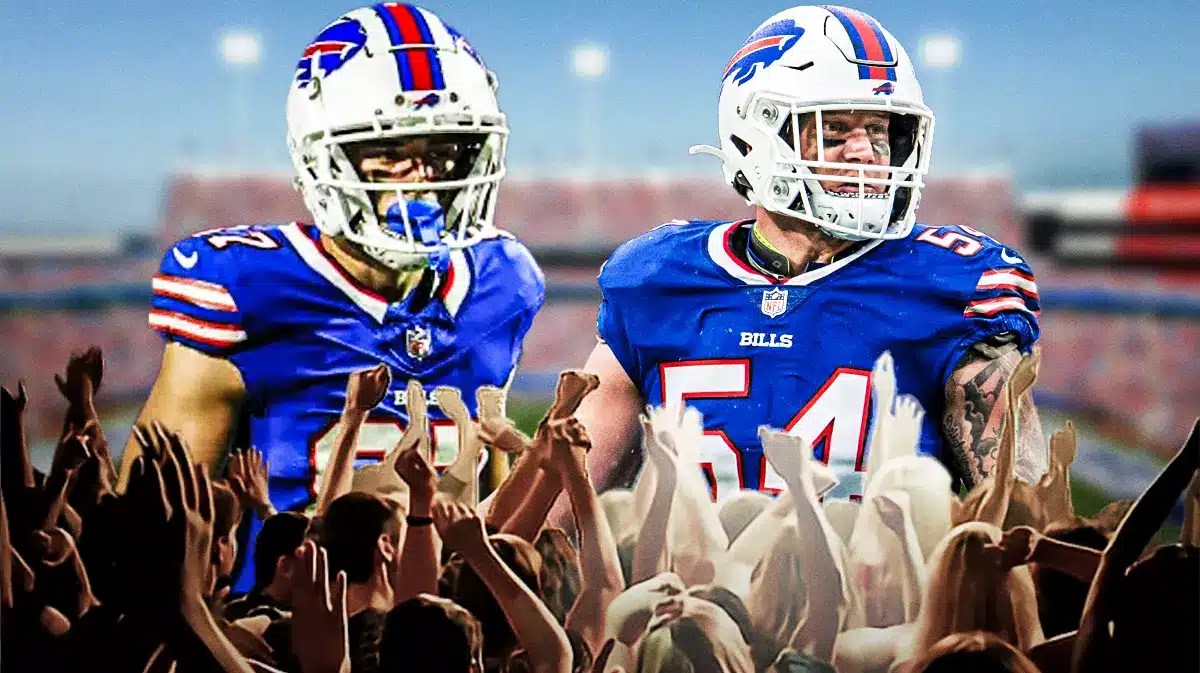 Bills players Andy Isabella and A.J. Klein