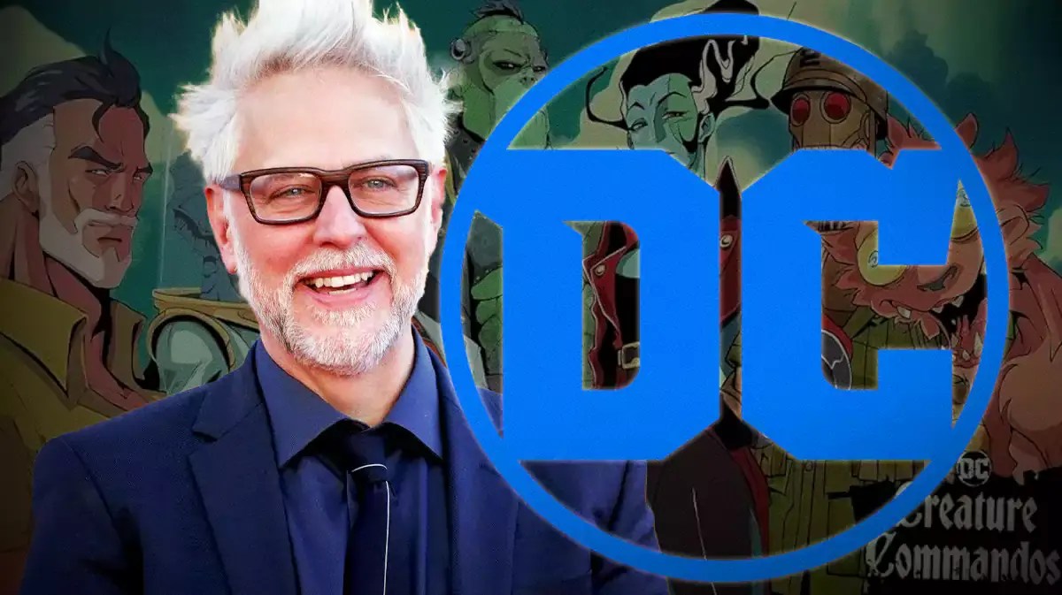James Gunn and DCU logo in front of Creature Commandos.