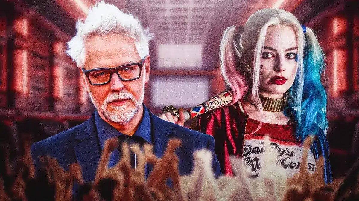 DCU head James Gunn and Margot Robbie as Harley Quinn.