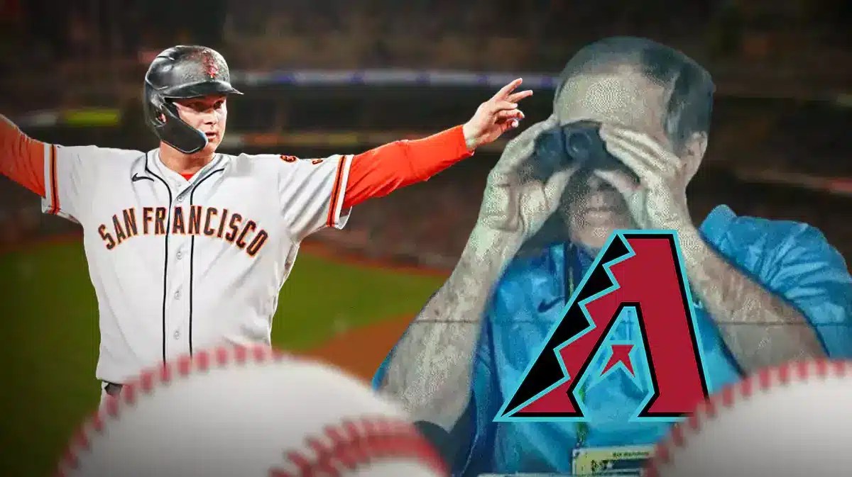 Joc Pederson being looked at by Bill Belichick with the Diamondbacks logo on his chest