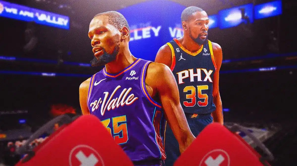 Phoenix Suns and Kevin Durant, who has right hamstring soreness vs. Trail Blazers