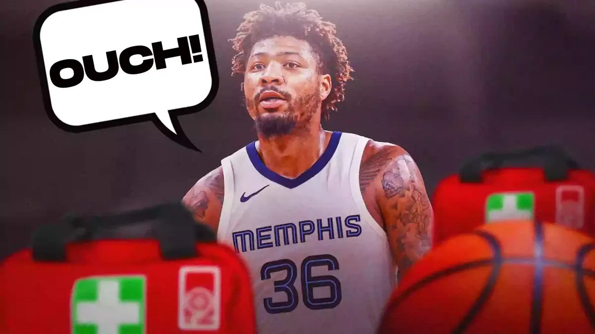 Grizzlies' Marcus Smart saying "Ouch"