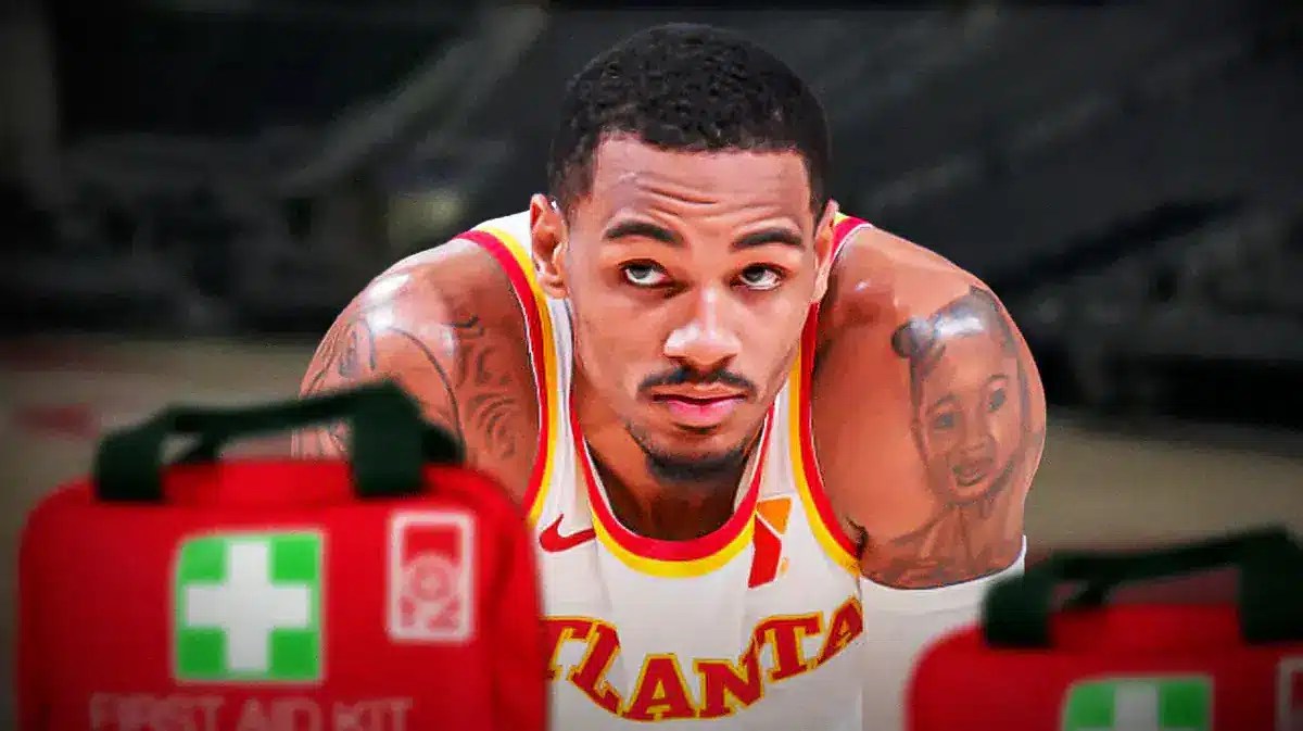 Dejounte Murray (hawks) with a red achine symbol
