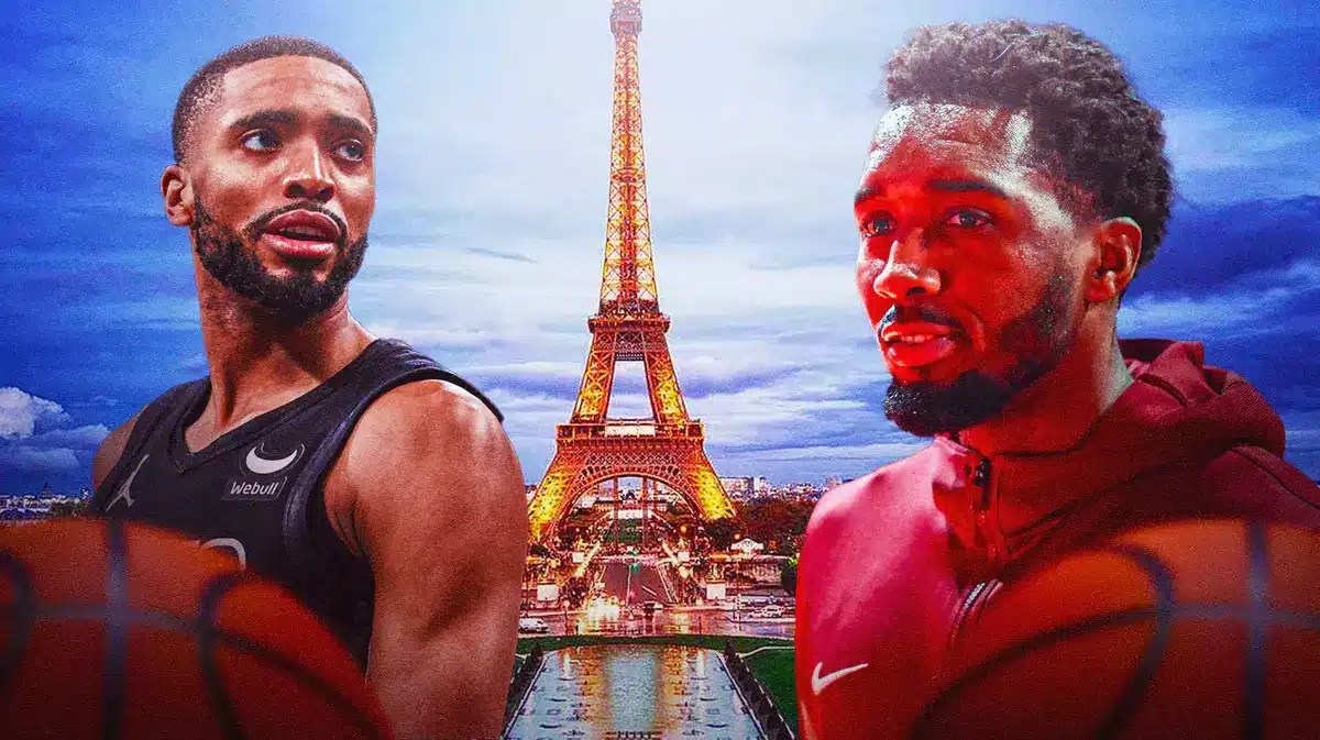 The Cavs Donovan Mitchell is getting ready to face Mikal Bridges and the Nets in an NBA game in Paris.