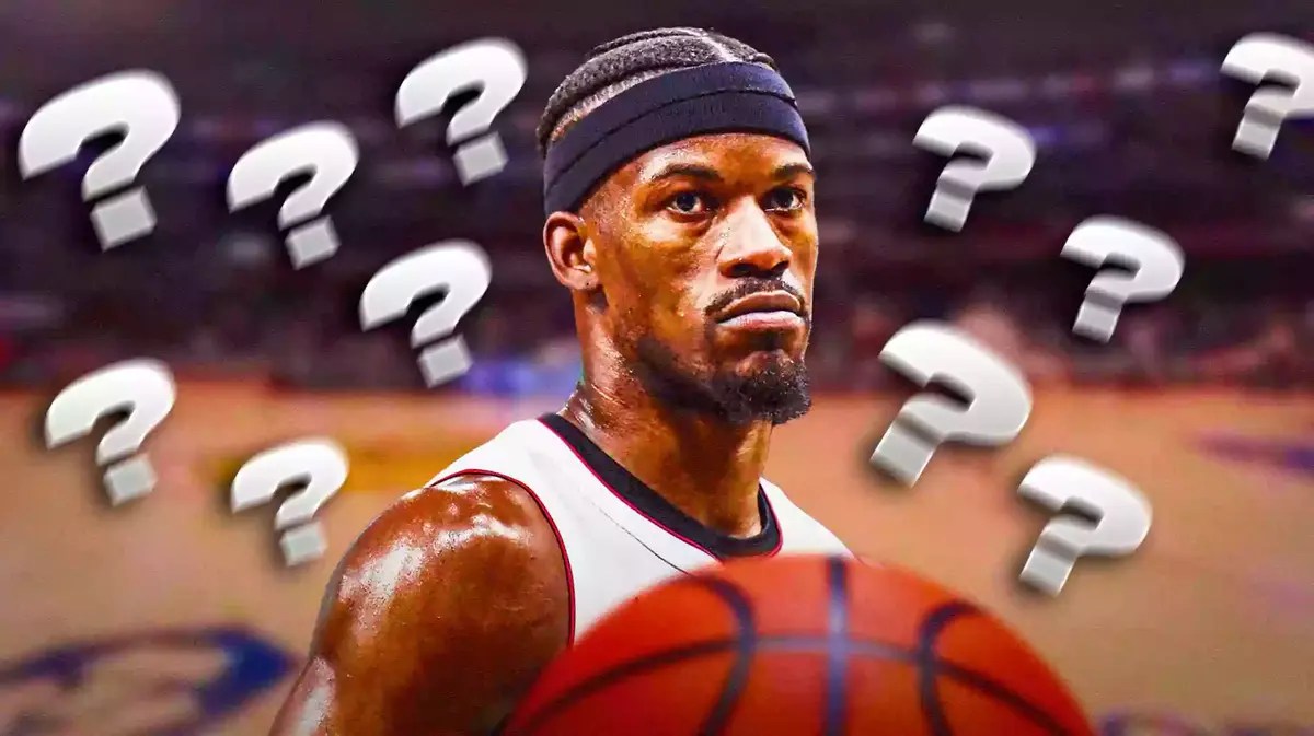 Miami Heat star Jimmy Butler in front of Crypto.com Arena.