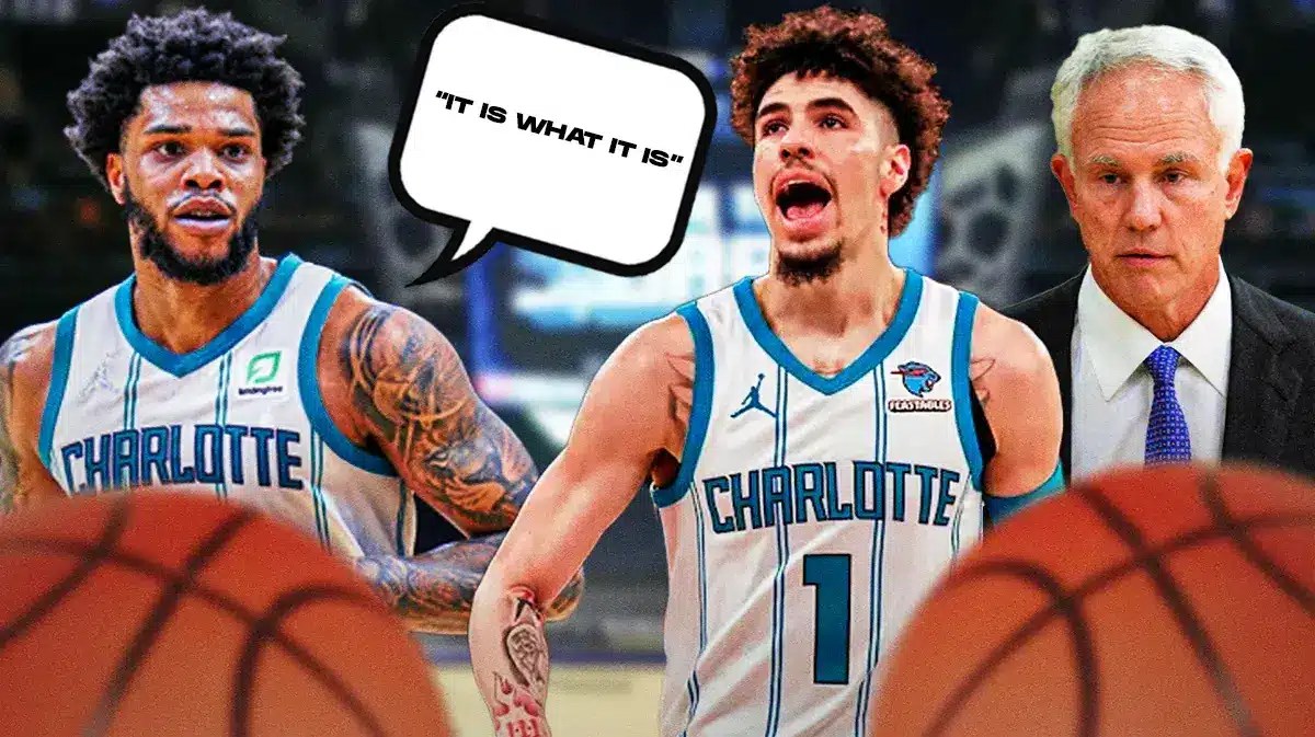 Miles Bridges saying "It is what it is" to Mitch Kupchak and LaMelo Ball