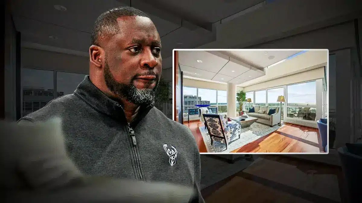 Adrian Griffin in front of his condo in Milwaukee.