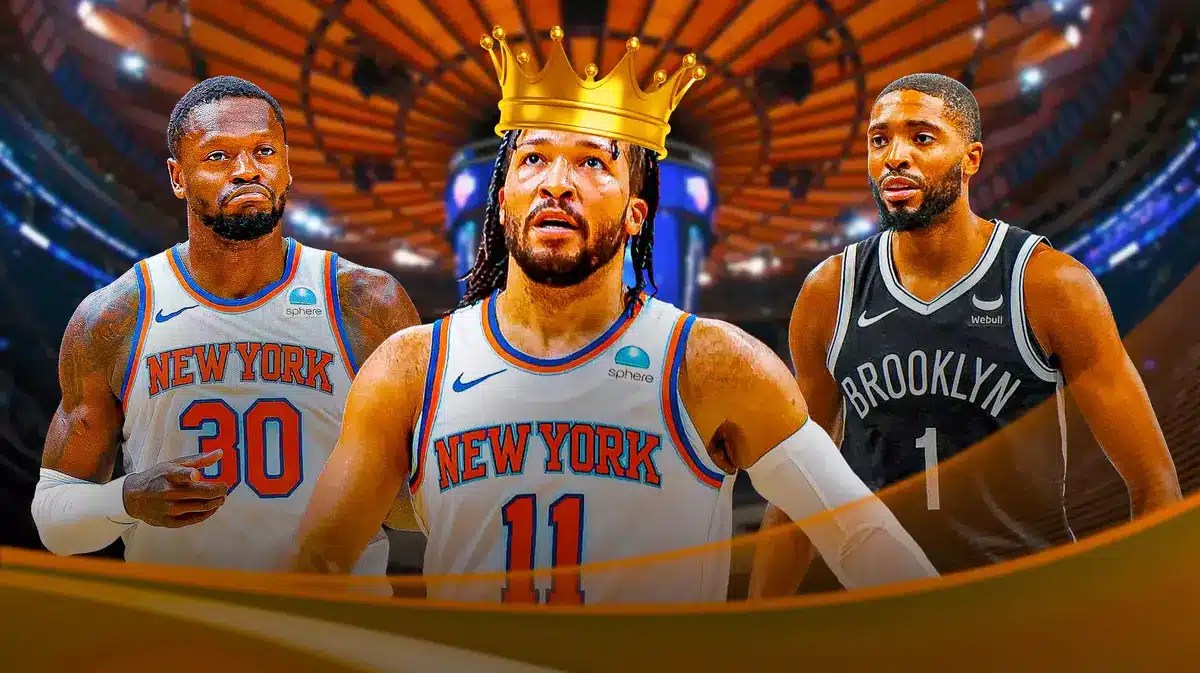 Knicks Jalen Brunson and Julius Randle with Nets Mikal Bridges