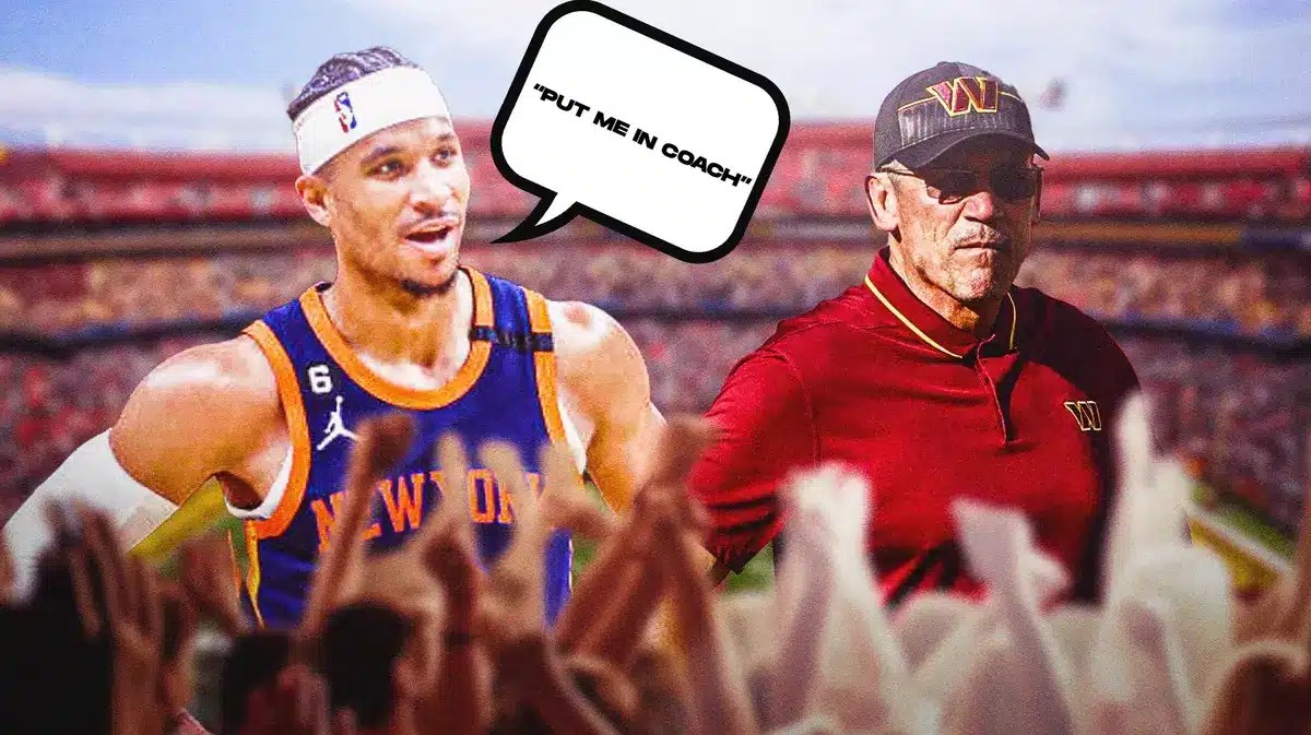Josh Hart saying “put me in coach” next to Ron Rivera