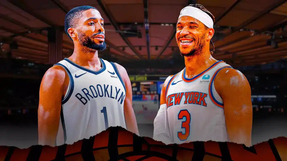 Knicks guard Josh Hart and Nets Mikal Bridges