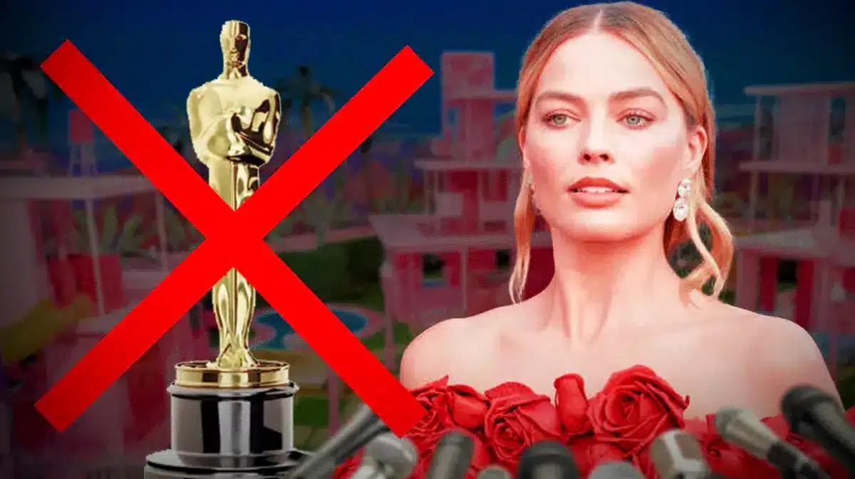 Margot Robbie with crossed off Oscar.