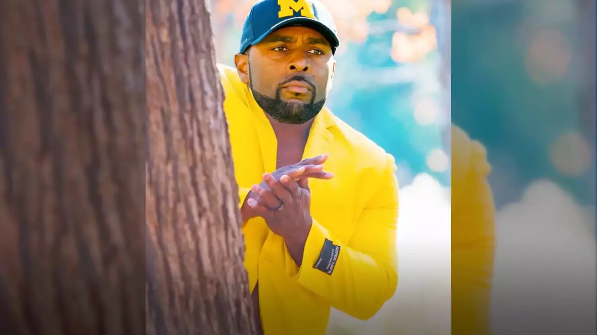 Sherrone Moore (Michigan Football) as the spice adams meme