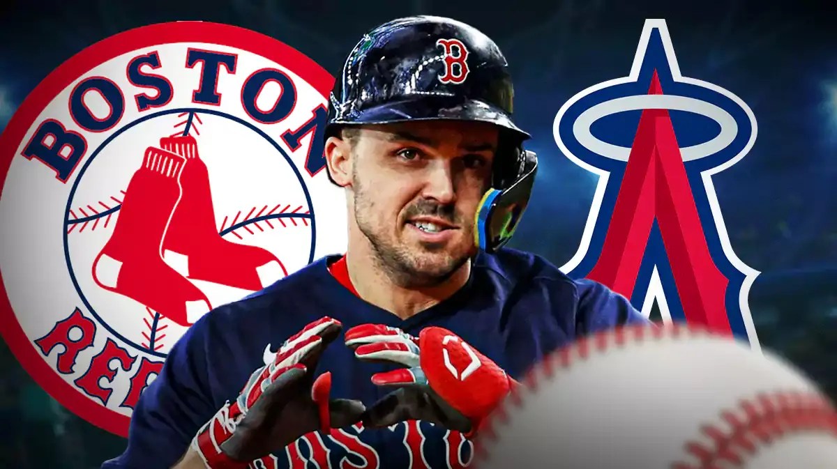 Adam Duvall in between the Red Sox and Angels
