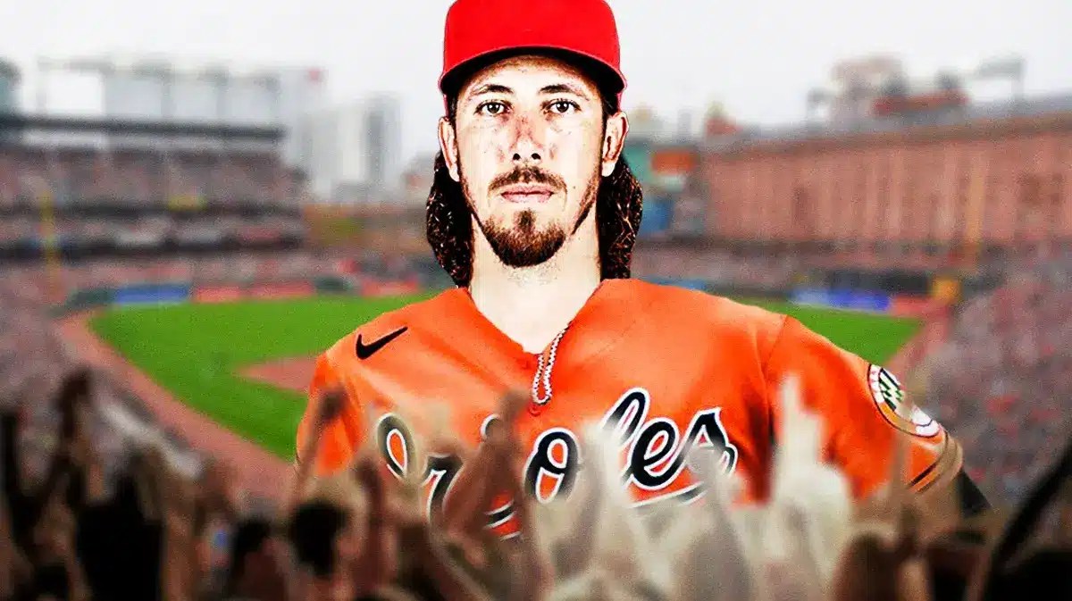 Michael Lorenzen in an Orioles uniform at Camden Yards.