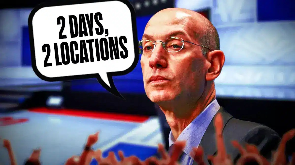 Adam Silver saying "2 days, 2 locations"