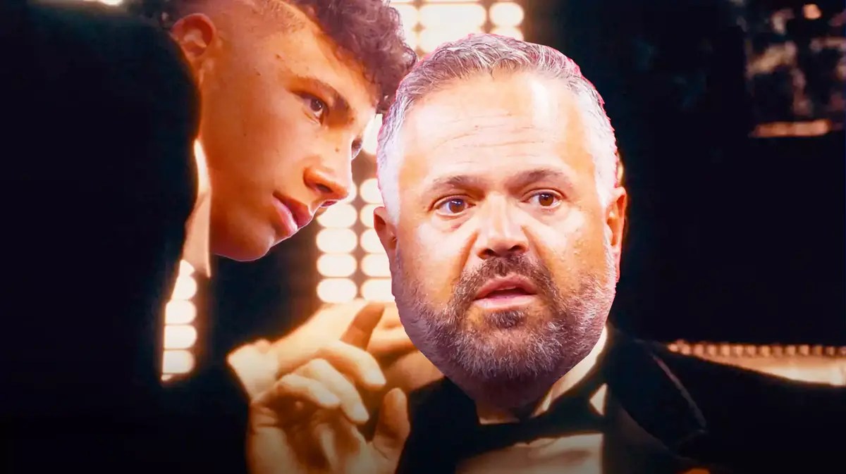 Matt Rhule (Nebraska football head coach) as the Godfather and Dylan Raiola as the guy whispering