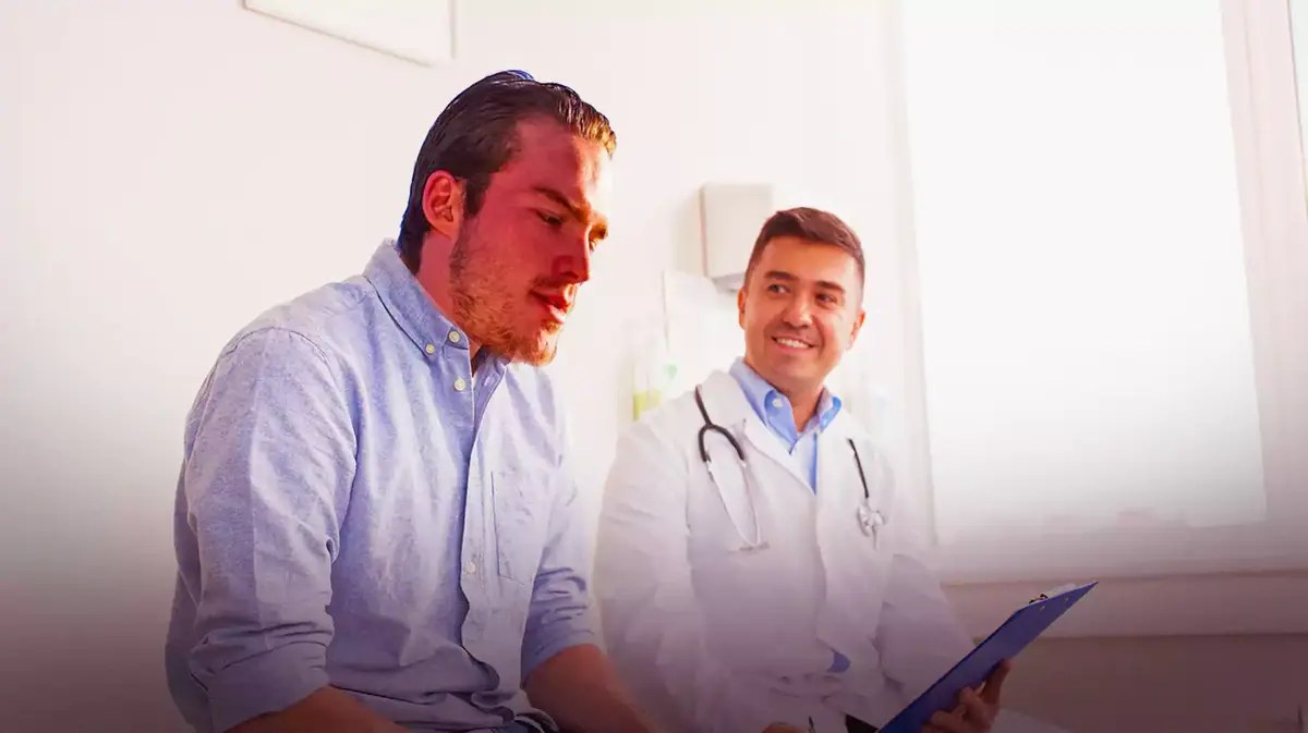 Andrei Svechnikov (Hurricanes) as a patient talking to a doctor