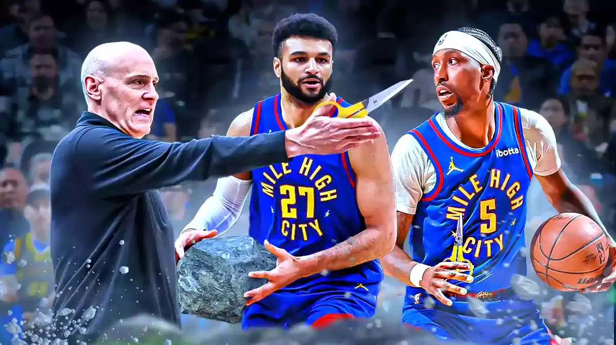 Pacers Rick Carlisle with Nuggets Jamal Murray and Kentavious Caldwell-Pope