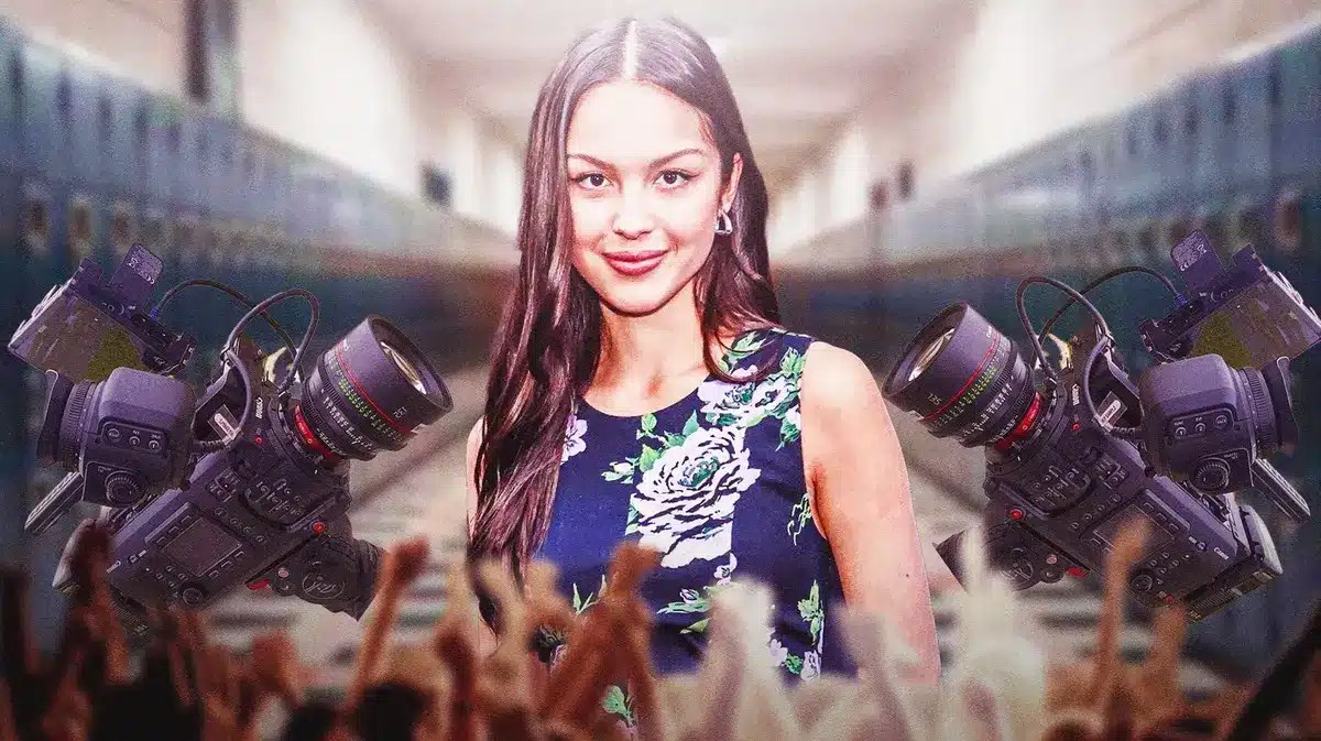 Olivia Rodrigo with high school background.