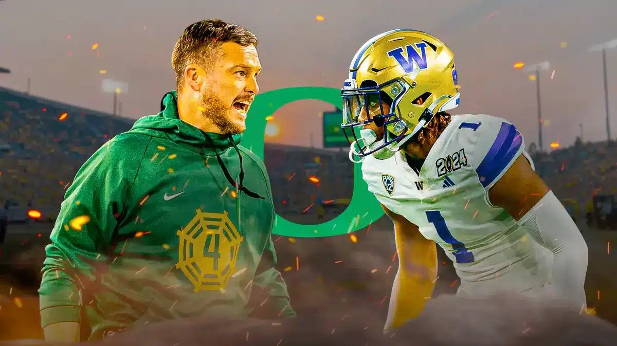 Oregon football's Dan Lanning and new recruit, Jabbar Muhammad