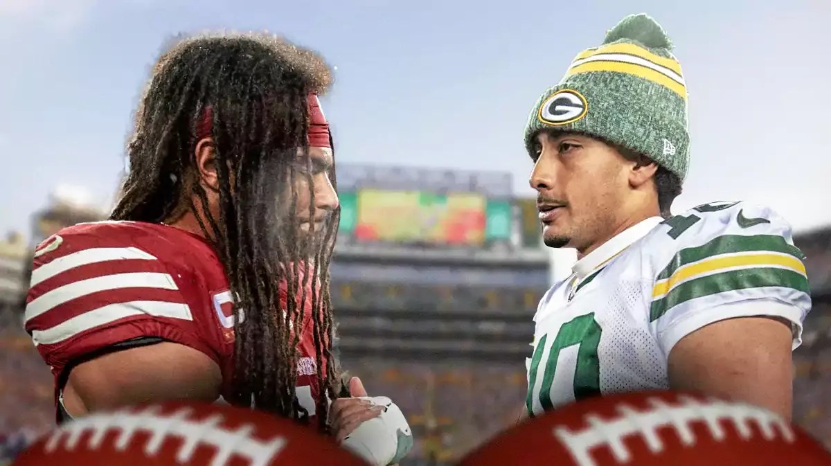 San Francisco 49ers linebacker Fred Warner, and Green Bay Packers quarterback Jordan Love