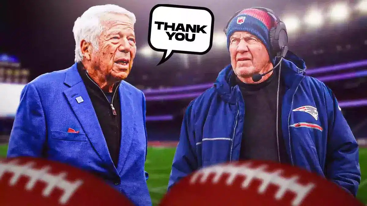 Bill Belichick, Robert Kraft saying “thank you”