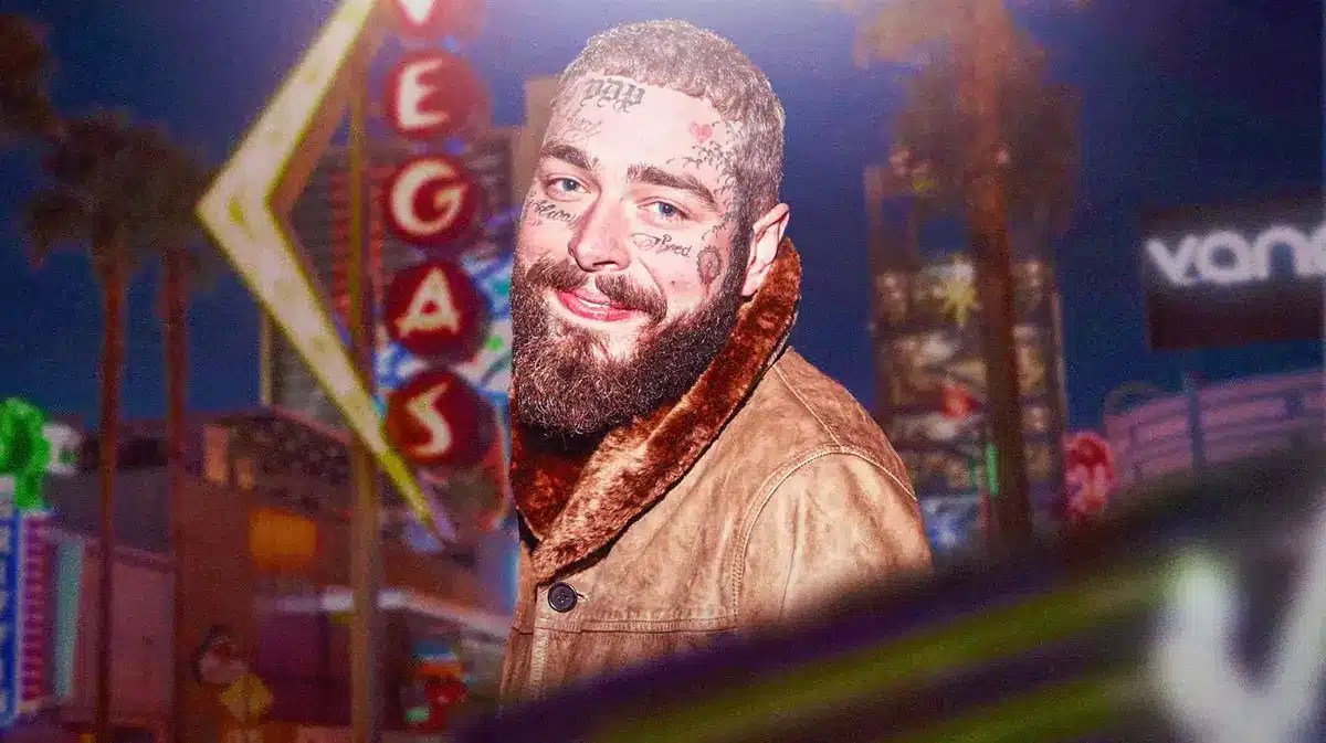Post Malone and Las Vegas sign.