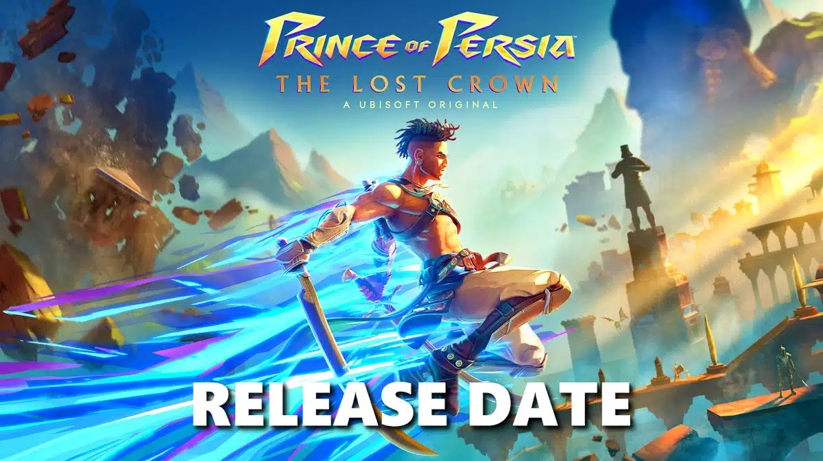 prince persia lost crown, prince persia lost crown release date, prince persia lost crown gameplay, prince persia lost crown story, prince persia lost crown trailer, key art for Prince of Persia The Lost Crown with the word release date in the bottom center