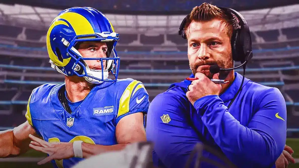 Los Angeles Rams coach Sean McVay and QB Stetson Bennett
