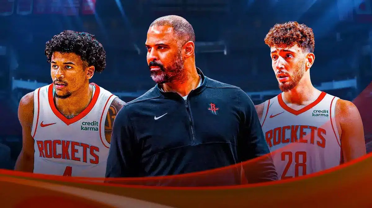 Rockets Jalen Green, Ime Udoka and Alperen Sengun