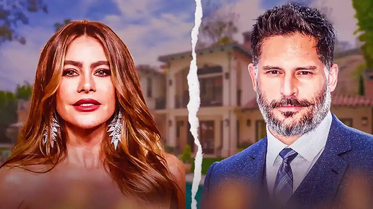 Sofia Vergara and Joe Manganiello with split down the middle