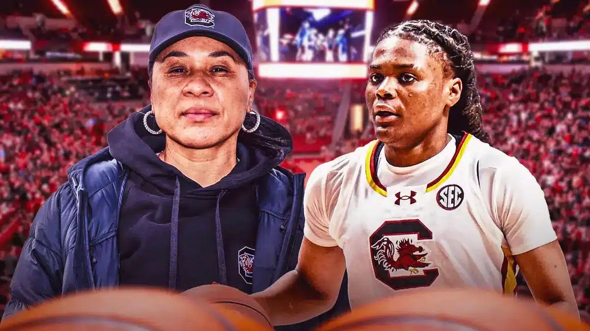 South Carolina women’s basketball coach Dawn Staley, and South Carolina women’s basketball player MiLaysia Fulwiley