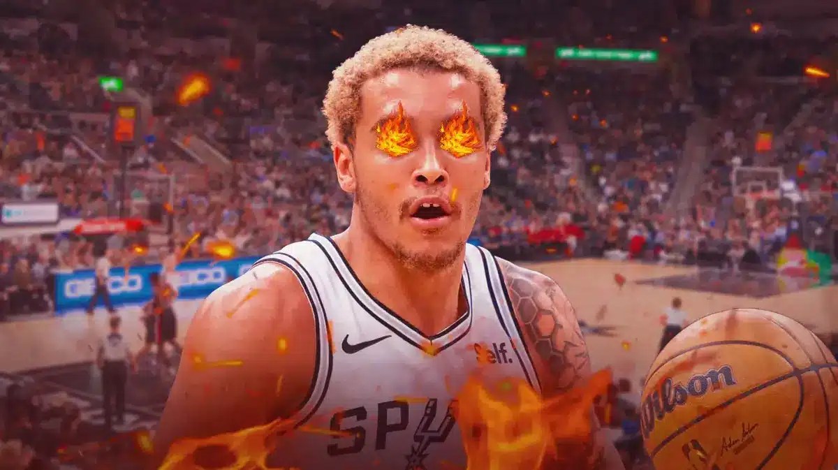 Jeremy Sochan with fire in his eyes