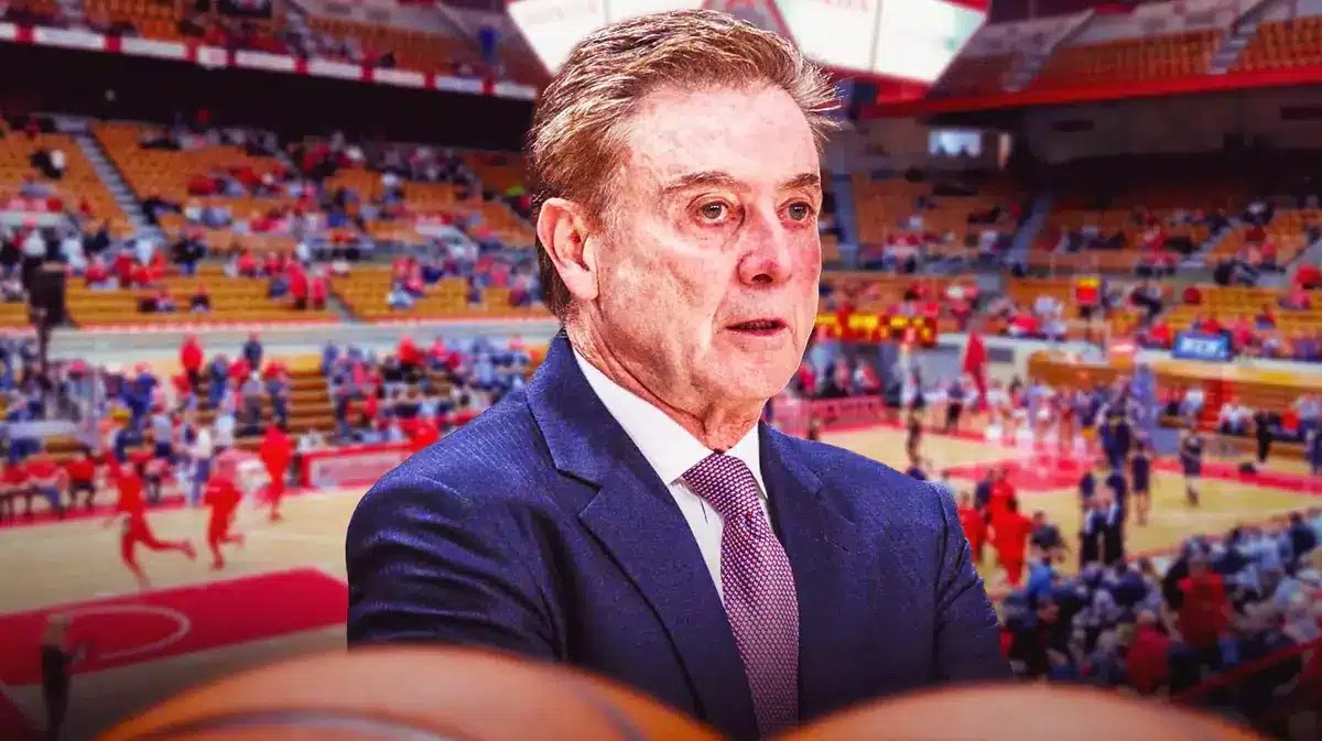 St. John's basketball’s Rick Pitino looking serious.
