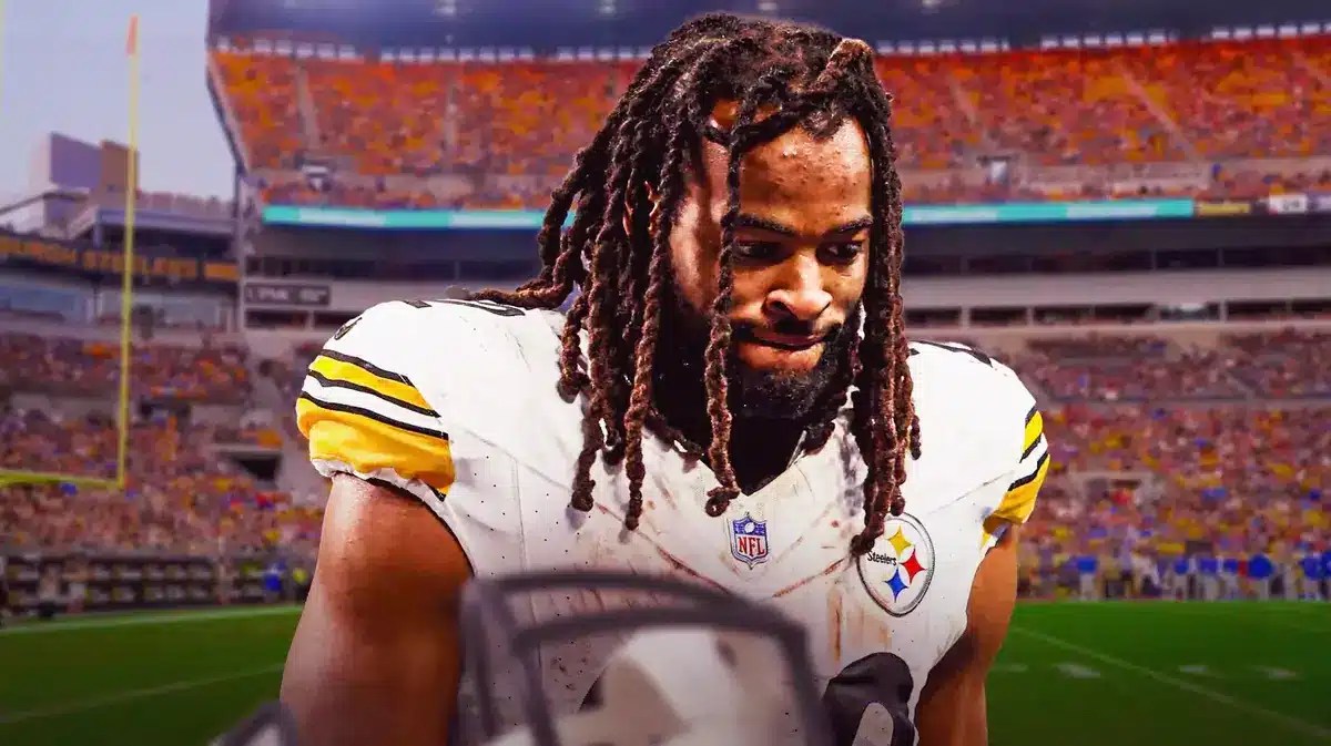 Pittsburgh Steelers running back Najee Harris looking disappointed
