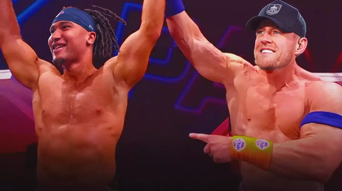 CJ Stroud (Texans) as the man on the LEFT and JJ Watt as the guy on the RIGHT